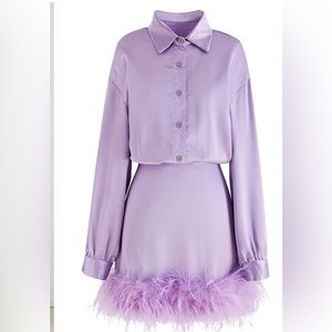 ChicWish NEW XS lilac dress with feathers, party dress, holiday dress never worn